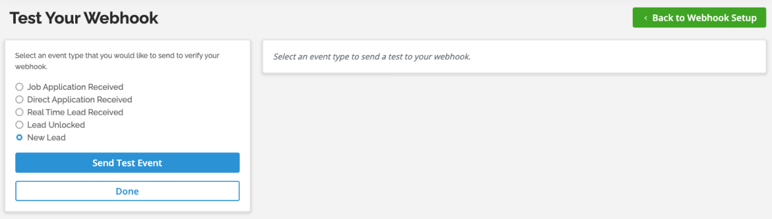 Webhook test screenshot